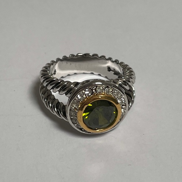 Green gem braided ring - Picture 4 of 4
